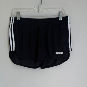 Adidas Women's Black Athletic Shorts with White Stripes